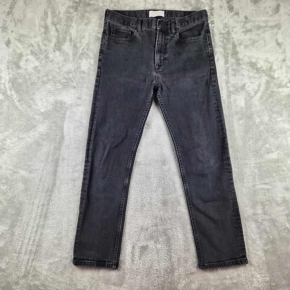 Everlane Jeans Womens 28R (fits 30x26) Black Faded Stretch Slim Ankle Workwear